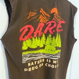Brown Sleeveless DARE Shirt